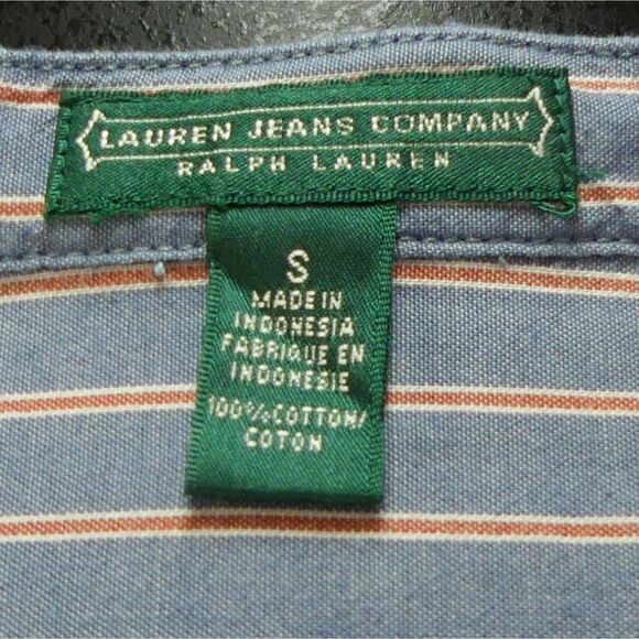 Ralph Lauren Jeans Co Blue Red Striped Pintucks Pullover Tunic Top - Women's S - Picture 8 of 8